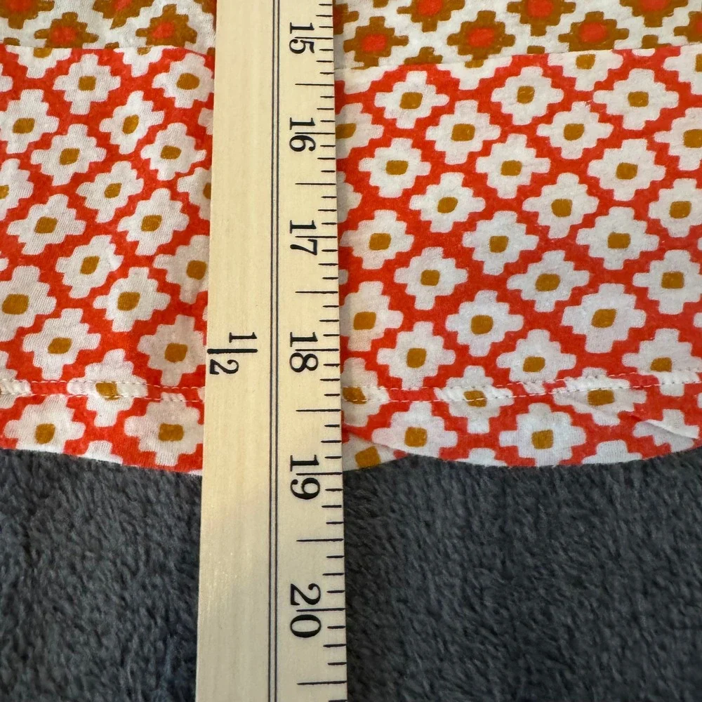 J.Crew Geometric Print Knit Top Short Sleeve Cotton Pink Orange Small
